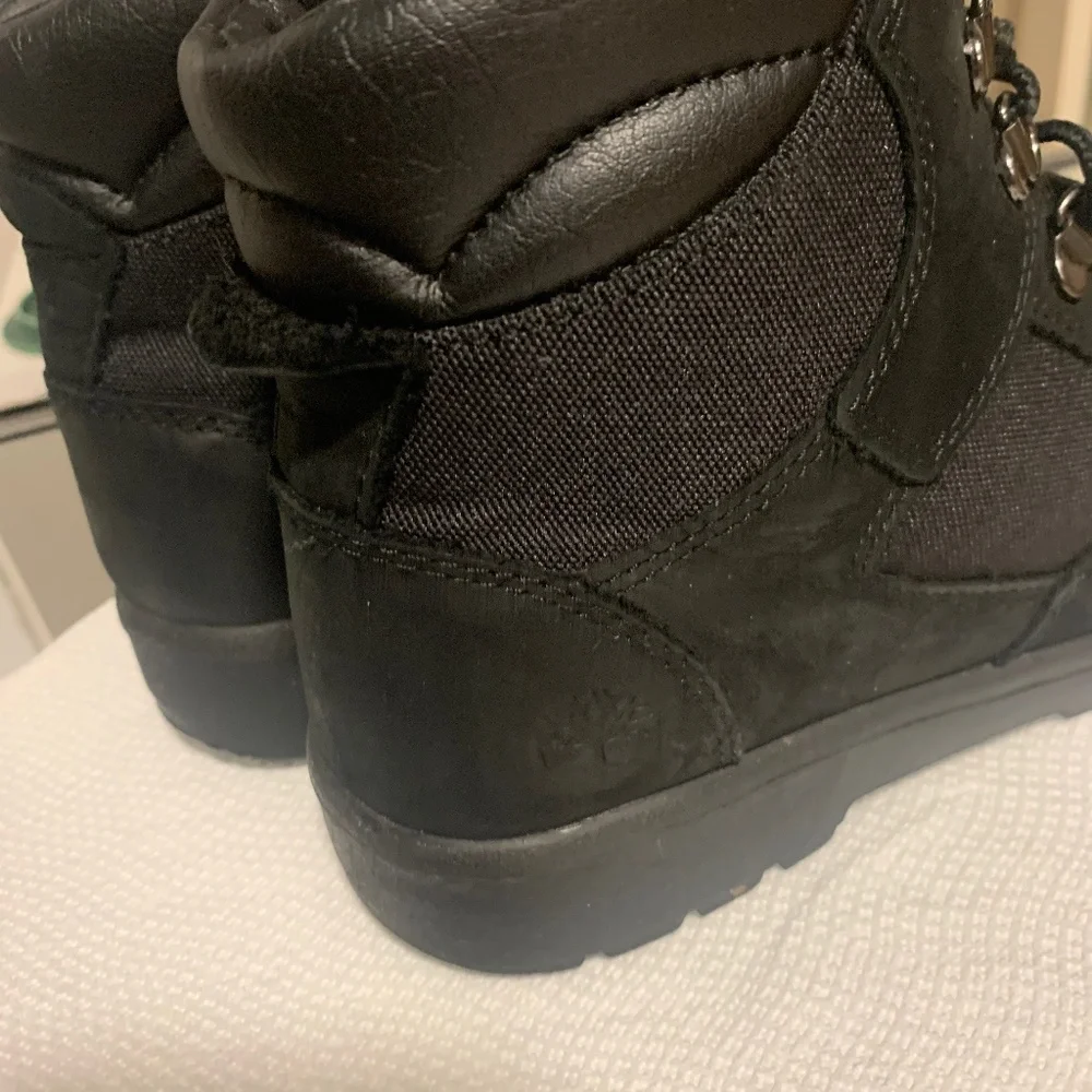Timberland Kids Black Leather 6 Inch‎ Field Boots